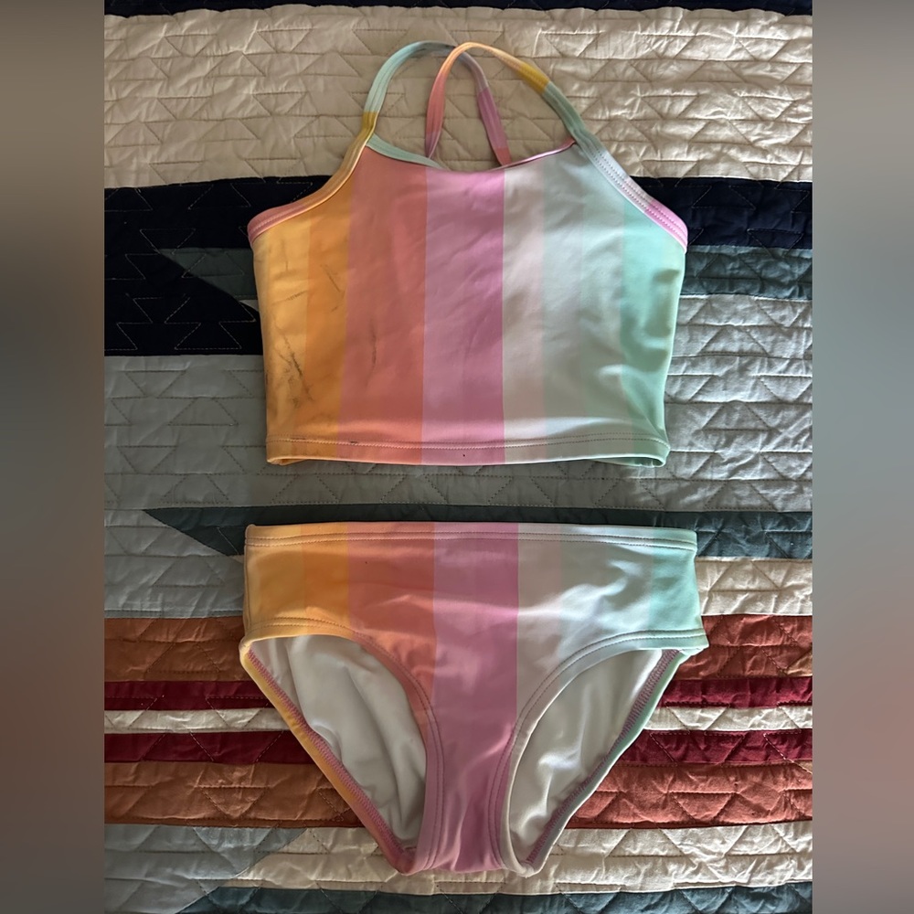 Hanna Andersson pastel Rainbow Swim Set